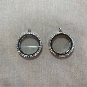 Origami Owl NEW Large Silver Locket with Crystals